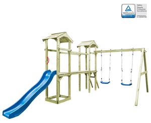 Detské ihrisko+rebrík, šmýkačka, hojdačky 252x432x218 cm, drevo