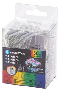 Aigostar - Vonkajšia vianočná LED reťaz 50xLED/8 funkcií 3xAA 5,3m IP44 viacfarebná