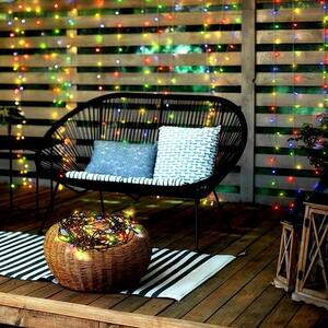 SOLIGHT LED vonkajšia vianočná reťaz, 100 LED, 10m, prívod 3m, 8 funkcií, časovač, IP44, viacfarebný
