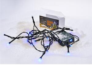 SOLIGHT LED vianočná reťaz, 3m, 20 LED, 3 x AA, modré svetlo, zelený kábel
