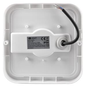 SOLIGHT LED vonkajšie prisadené svietidlo 13W/230V/910Lm/4000K/120°/IP54, 16cm x16cm, biele