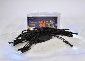 SOLIGHT LED vianočná reťaz, 3m, 20 LED, 3 x AA, biele svetlo, zelený kábel