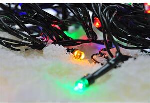 SOLIGHT LED vonkajšia vianočná reťaz, 100 LED, 10m, prívod 3m, 8 funkcií, časovač, IP44, viacfarebný