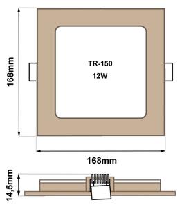 LED Podhľadové svietidlo SQUARE LED/12W/230V 4200K 16,8x16,8 cm hnedá