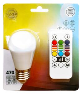 LED RGBW Stmievateľná žiarovka ILLU E27/6W/230V 3000K + DO - Globo 106753