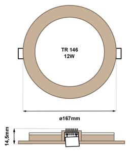 LED Podhľadové svietidlo CIRCLE LED/12W/230V 4200K pr. 16,7 cm hnedá
