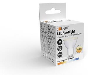 SOLIGHT LED žiarovka bodová PAR16 5W, GU10, 3000K, 425lm, teplá biela