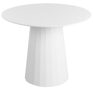 Jedálenský stôl biely MDF oceľový rám ø 100 cm okrúhly moderný škandinávsky štýl