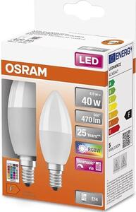 SADA 2x LED RGBW Stmievateľná žiarovka B38 E14/4,9W/230V 2700K + DO - Osram