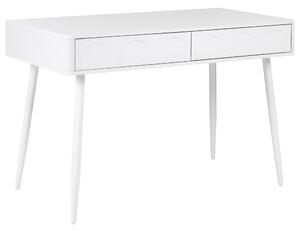 Písací stôl biely drevotrieska 120 x 60 cm so zásuvkami minimalistický dizajn
