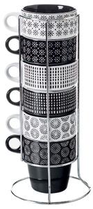Keramický hrnček so stojanom Ethnik 260 ml sada 6ks