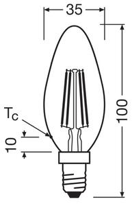 SADA 2x LED Žiarovka FILAMENT B35 E14/4W/230V 4000K - Osram