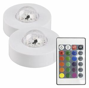 SADA 2x LED RGB Dekoračné svietidlo FESTA 3xAAA/4,5V + diaľkové ovládanie