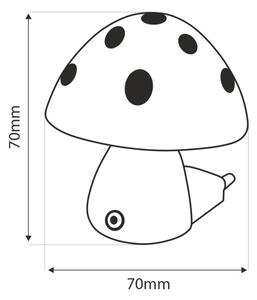 LED Detské nočné svetlo so senzorom súmraku LED/0,5W/230V muchotrávka