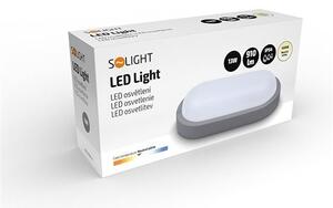 SOLIGHT LED vonkajšie svietidlo 13W, 910lm, 4000K, IP54, 21cm, oválne šedé