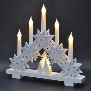 SOLIGHT LED vianočný svietnik s hviezdami, 30cm, 5x LED, 2x AA