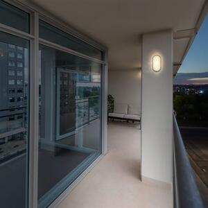 SOLIGHT LED vonkajšie svietidlo 13W, 910lm, 4000K, IP54, 21cm, oválne šedé