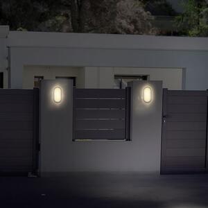SOLIGHT LED vonkajšie svietidlo 13W, 910lm, 4000K, IP54, 21cm, oválne šedé