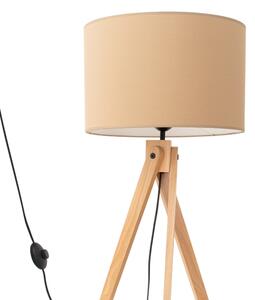 Sollux SL.1905 - Stojacia lampa NATT 1xE27/15W/230V béžovo-hnedá