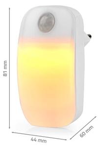 Nedis LNLW10WT - LED Orientačné svietidlo so senzorom do zásuvky LED/0,55W/230V