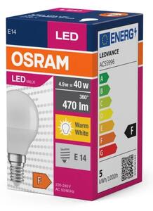 LED Žiarovka P40 E14/4,9W/230V 2700K - Osram