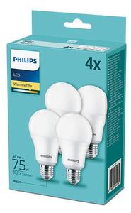 SADA 4x LED Žiarovka Philips A60 E27/10,5W/230V 2700K