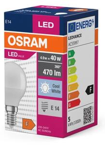 LED Žiarovka P40 E14/4,9W/230V 4000K - Osram