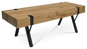 Konferenčný stolík ALAN — 120x40x40 cm, divoký dub, čierny kov