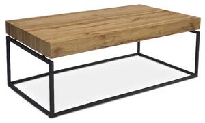 Konferenčný stolík TARAN — 110x60x43 cm, divoký dub, čierny kov