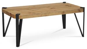 Konferenčný stolík PAOK — 110x60x44, divoký dub, čierny kov