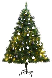 Umelý výklopný vianočný stromček 300 LED a sada gúľ 180 cm