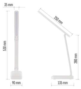 LED Stmievateľná nabíjacia stolná lampa LED/5W/3,7V 3000K/4000K/6500K 800mAh biela