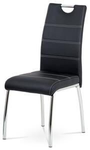 Jedálenská stolička v modernom štýle z čiernej ekokože (a-484 čierna)