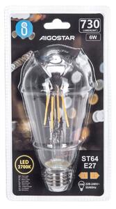 LED Žiarovka FILAMENT ST64 E27/6W/230V 2700K - Aigostar