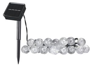 LED Solárna dekoračná reťaz BUBBLE GLASS 20xLED/8 funkcií 4,85 m 600 mAh IP44