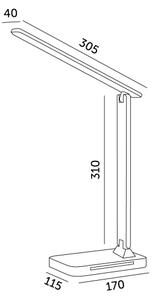 LED Stm. lampa s bezdr. nab. QI, displejom a USB portom LED/7W/230V 3000-6000K