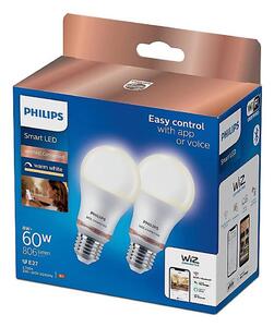 SADA 2x LED Stmievateľná žiarovka Philips A60 E27/8W/230V Wi-Fi