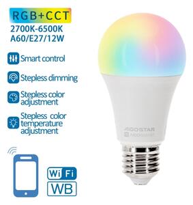 LED RGBW Stmievateľná žiarovka A60 E27/12W/230V 2700-6500K Wi-Fi - Aigostar
