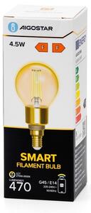 LED Stmievateľná žiarovka FILAMENT G45 E14/4,5W/230V 2700-6500K Wi-Fi - Aigostar