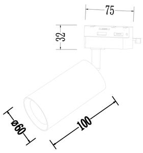 Bodové svietidlo do 1-fázového lištového systému PIPE 1xGU10/10W/230V čierna