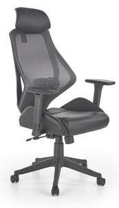 Kancelárska ergonomická stolička HASEL — ekokoža/sieť, čierna