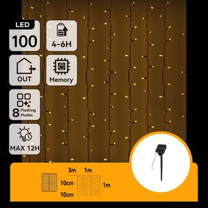 Aigostar - solárny LED svetelný reťazec 100xLED/8 funkcií 4x1m IP65 teplá biela