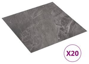 Samolepiace podlahové dosky 20 ks PVC 1,86 m² čierny vzor