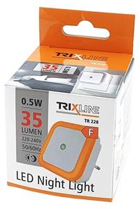 LED nočné svetlo so senzorom súmraku, LED/0,5 W/230 V, oranžové