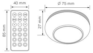 LED RGBW Osvetlenie nábytku LED/0,5W/4,5V 3xAAA biela+ diaľkové ovládanie