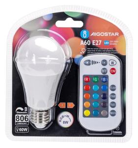 LED RGBW Stmievateľná žiarovka E27/8W/230V 3000K - Aigostar