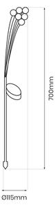 LED Solárne svietidlo MULTI LED/0,06W/1,2V 150 mAh IP44 čierna