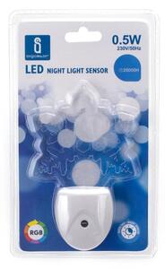 Aigostar - LED RGB Nočné svetlo so senzorom súmraku LED/0,5W/230V vločka