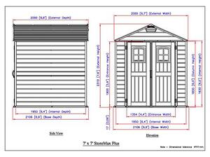 Záhradný domček Duramax STOREMAX antracit 4,5 m² + podlahová konštrukcia (model 30325 7x7´)