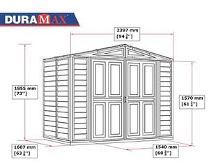 Záhradný domček Duramax DuraMate 3,9 m² + podlahová konštrukcia (model 00184 8x6')